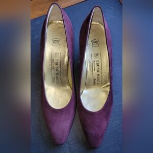 Vintage Bruno Magli Burgundy Suede Pumps